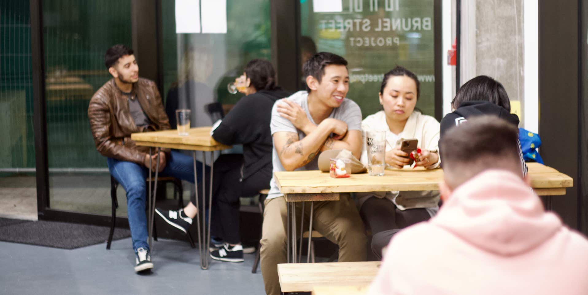 Customers at the Taproom